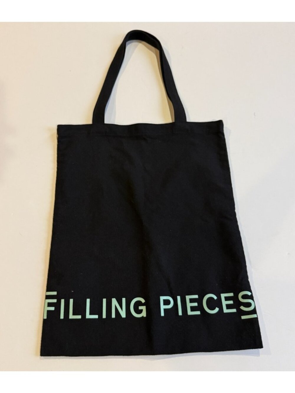 Filling Pieces Black Canvas Tote Shopper Bag